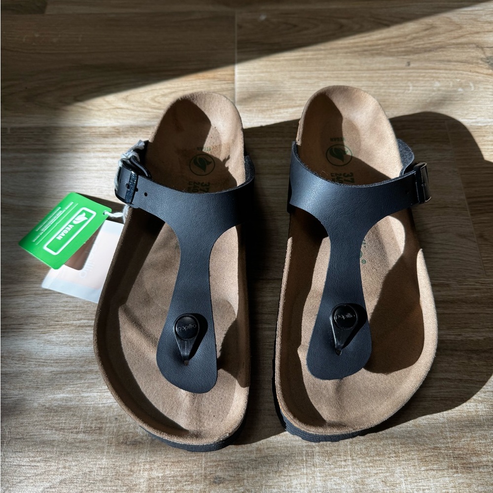 BIRKENSTOCK Gizeh Platform Vegan Black Thong Sandals